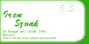 iren szvak business card