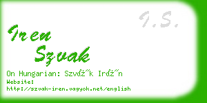 iren szvak business card